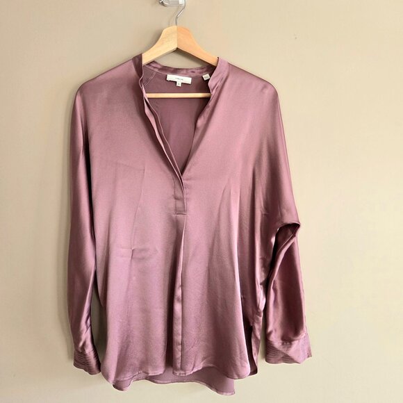 Vince 100% silk mauve/dusty rose color blouse. - Picture 1 of 10